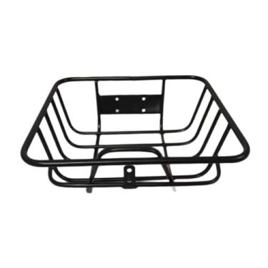 Imagem de Vaveren Cesta de bicicleta dianteira, bicicleta cesta de cesta de bicicleta substituto de bike metal bike cesto para viagens esportivas ao ar livre, L