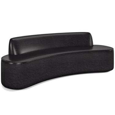 Imagem de Sofá 4 Lugares Curvo Sala De Estar Living Cancún D02 Couríssimo Preto 260 Cm B-159