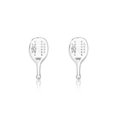 Imagem de Brincos Raquetes Beach Tennis Revestidos Em Prata