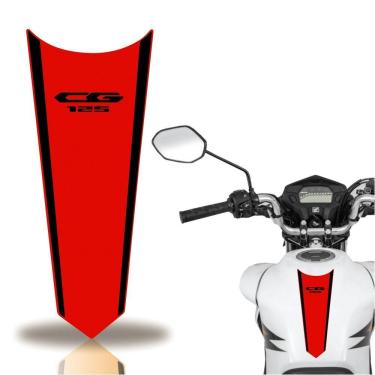 Imagem de Adesivo Faixa Gravata Tanque Moto Cg 160 125 Titan Fan 125 Vermelho Preta