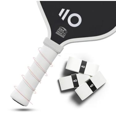 Imagem de Eleven Zero Fita Overgrip – Overgrips Raquete de tênis e Pickleball Paddle Overgrip Tape – Sensação macia e molhada, conforto acolchoado, ajuste universal fácil de envolver – Pacote com 3 (branco)