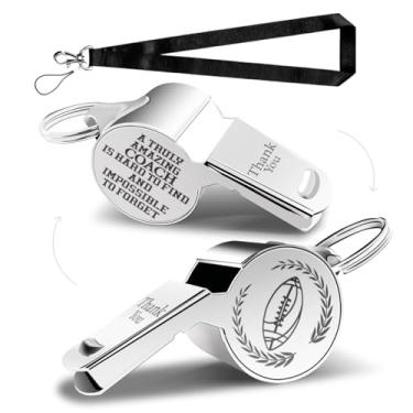 Imagem de WETDNGQI Thank You Presentes de treinador de rúgbi de futebol apito para treinadores com cordão para homens, amigos, irmão, professor
