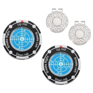 Imagem de YELARXI 2 peças de leitor verde golfe, marcador de bola de golfe com bolha de auxílio de leitura verde de alta precisão e clipe magnético para tampa - adequado para (treinamento/acessórios/presente