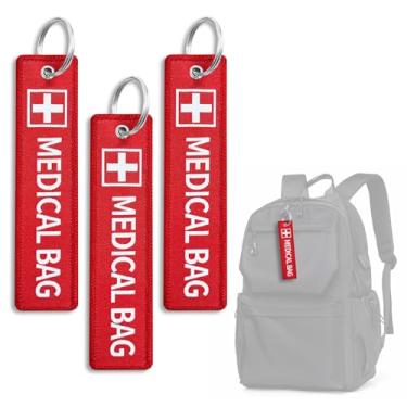 Imagem de Pacote com 3 etiquetas de bagagem de equipamento médico, etiquetas de saco de alerta médico para máquinas CPAP, alergia, diabetes - etiquetas de identificação médica de emergência duráveis e visíveis