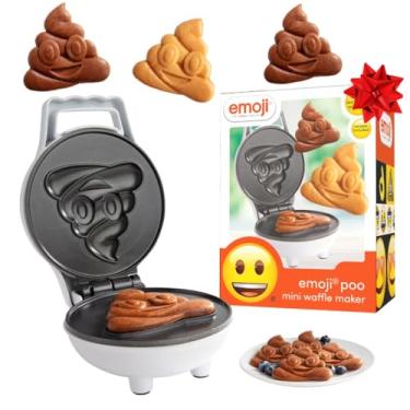 Imagem de Mini máquina de waffle Emoji Poop – Torne o café da manhã divertido para crianças com design fofo de rosto sorridente, ferro waffler de 10 cm faz bolos ou waffles em forma de cocô, aparelho elétrico