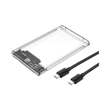 Imagem de Case Para HDD Transparente De 2,5 Polegadas SSD SATA Para USB Tipo-C, 