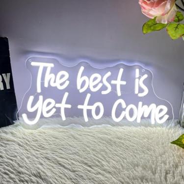 Imagem de The Best Is Yet To Come Sinal neon LED luz neon alimentado por USB, três placas de iluminação ajustáveis de brilho para escritório, quarto, casa, bar, sala de estudo, casamento, adolescentes, meninas