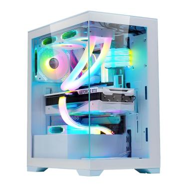 Imagem de Gabinete Gamer Aquário K-Mex Micro Poseidon W1F9 - USB 3.2 - M-ATX - Branco  - CGW1F9RH002CB0X