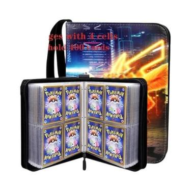 Imagem de Álbum De Cartões Pokémon Com 400 PCS, Pasta De Fotos Com Zíper Em PU, 