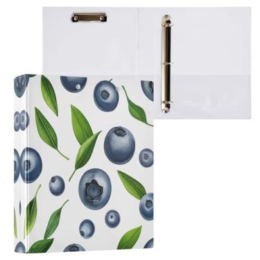 Imagem de STAYTOP Organizador de fichário redondo de mirtilo, fichário de 3 anéis com prancheta (carta A4), fichário fofo para material de escritório escolar