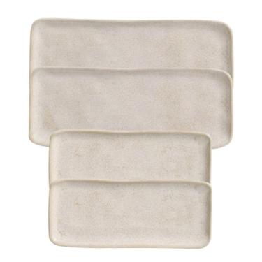 Imagem de Conjunto Com 04 Travessas Retangular Orgânico Latte Porto Brasil