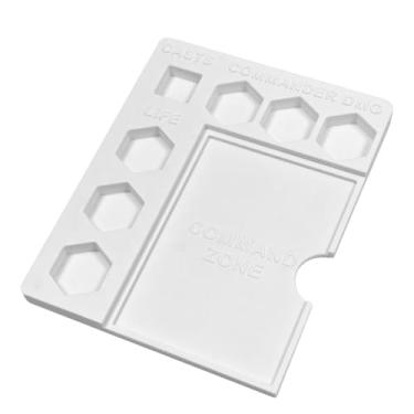 Imagem de LuckyVin MTG Commander Damage Tracker Board - Life Counter Case, Plastic Card Holder & Dice Tracker for Magic The Gathering EDH TCG, Empty Storage Box (Dice/Cards Not Incl.) (White)