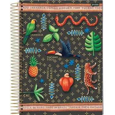 Imagem de Caderno Espiral Universitário Capa Dura 1 Matéria 80f Passaporte Brasil Jandaia Estampa 3