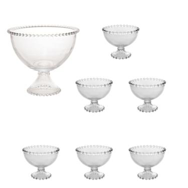 Imagem de Combo Sobremesa - 1 Taça Grande + 6 Taças Pequenas Pearl Bolinha Wolff Transparente