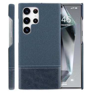 Imagem de SOKAD Capa de couro para Samsung Galaxy S24 Ultra compatível com Magsafe, design elegante vintage para homens e mulheres, capa protetora antiderrapante fina e fina para Galaxy S24 Ultra, azul