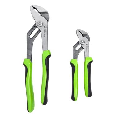 Imagem de Der Erwachte Conjunto de 2 peças de alicates ajustáveis para bomba de água, cabo verde e preto, alicates de junta ranhurada de 25 e 15 cm, cabo multiuso para porcas hexagonais quadradas redondas