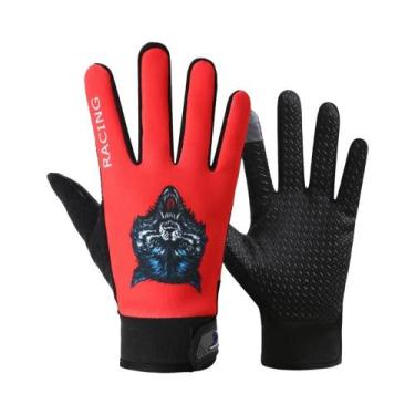 Imagem de Luvas De Ciclismo Masculinas Antiderrapantes Com Dedos Completos E Tel