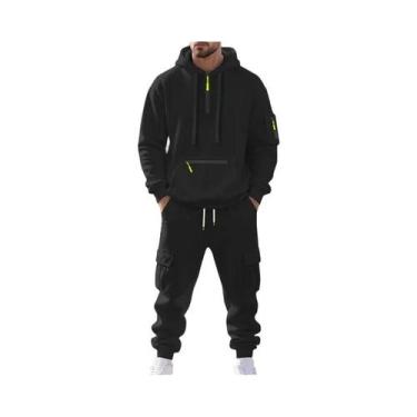 Imagem de Conjunto De Roupa Esportiva Masculina De Outono Inverno Com Moletom Ca