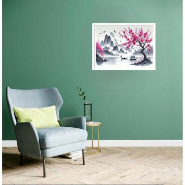 Imagem de Quadro Decorativo Cerejeira Rosa Japonesa - 50X70Cm