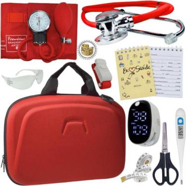 Imagem de Kit Enfermagem Super Luxo Maleta Exclusiva Completa - Love Saude, VERM