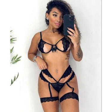 Imagem de Conjunto Anastácia Renda premium com aro. - Freire Company, M, Preto