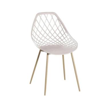 Imagem de KIT 2 Cadeiras Cloe base Aço Várias Cores - Rivatti, Nude