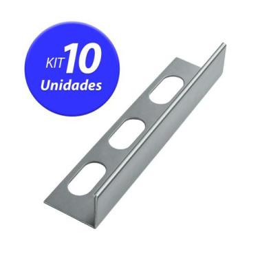 Imagem de Kit 10 Filete Metálico Soleira Perfil L Em Aço Inox 1 M - ACM Inox
