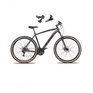 Imagem de Bicicleta Aro 29 Ksw Xlt Alumínio 24v Câmbios Shimano Garfo Suspensão Pneu Faixa Bege Grafite 17