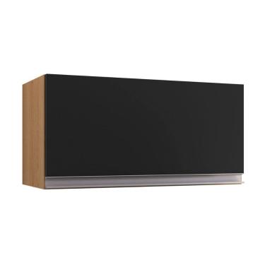 Imagem de Armário Aéreo Geladeira Andréia 60 Cm Amendoa Preto Ajl