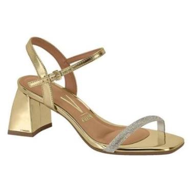 Imagem de Sandália Vizzano Com Strass Salto Bloco Médio-Feminino