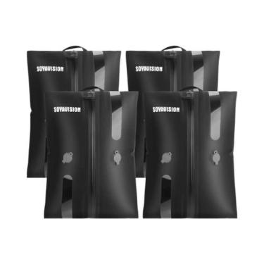 Imagem de Saco a Vácuo Reutilizável Para Viagem, Saco De Compressão Dobrável Par