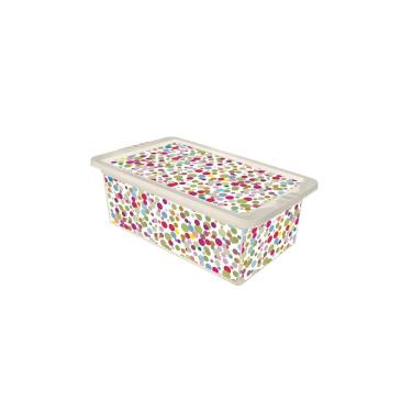 Imagem de Caixa Organizadora São Bernardo em Plástico Cristal Poá Colorida 5,5L