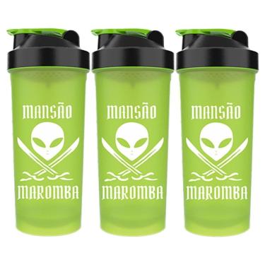 Imagem de Kit 3X Coqueteleira Diabo Verde Mansão Maromba - 600ml Verde - FTW-Masculino