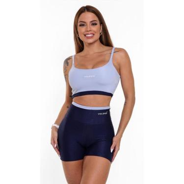 Imagem de Shorts Fitness Duo Canelado Cintura Alta Compressão Conforto Academia-Feminino