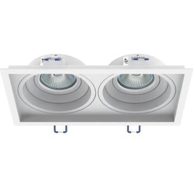Imagem de Spot Embutir Duplo Recuado Il4717 Interlight Branco + Lâmpada Led Bran