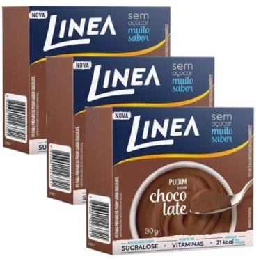 Imagem de Kit 3 Pó para Pudim De Chocolate Linea 25g