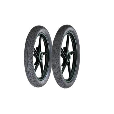 Imagem de Kit Par Pneus Moto Aro 18 90 90 18 e 2 75 18 Novos Alta Performance CG