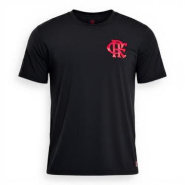 Imagem de Camiseta Flamengo Preta Em Poliamida Com Logo Em Gel Oficial - - Coimb
