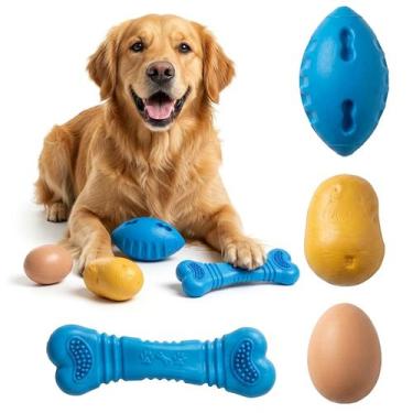 Imagem de Kit 4 Brinquedos Para Cachorros Mordedores Interativos Grandes Anti Es