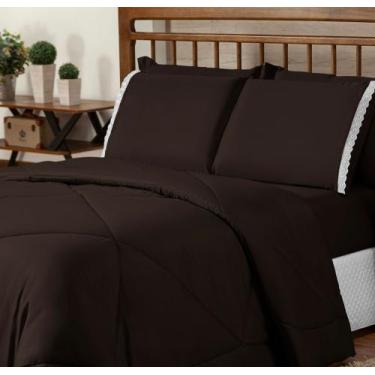 Imagem de Kit Ternura Casal Queen Edredom  Jogo Fronhas Roupa De Cama - Cordeiro