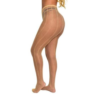 Imagem de Meia Calça Arrastão Bordada Sensual Fantasia Transparente Sexy - Zee R