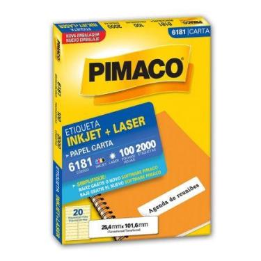 Imagem de Etiqueta inkjet/laser carta 6181 com 100 folhas - Pimaco