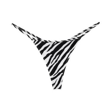 Imagem de Calcinhas Tanga De Cintura Baixa Com Estampa De Leopardo Para Meninas,