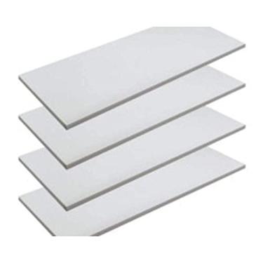 Imagem de Kit 4 Prateleiras 60x20 MDF Branco com Suporte Flutuante Invisível