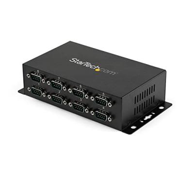 Imagem de StarTech.com Adaptador USB para Serial RS232 de 8 portas - Montagem na parede - Trilho DIN - Retenção de porta COM - Hub FTDI USB para DB9 RS232, TAA (ICUSB2328I)