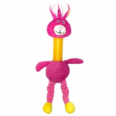 Imagem de Brinquedos De Pelúcia Para Cães Coelho 50 Cm Mordedor Puxa E Estica