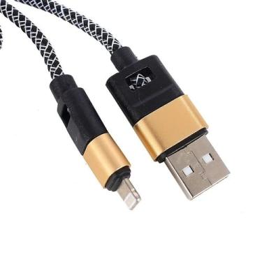 Imagem de Kit 2 Cabos USB/Carregamento Turbo Para Iphone 2.4A - Preto
