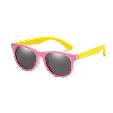 Imagem de Óculos De Sol Infantil Flexível Com Proteção UV400 Polarizado, Rosa e Amarelo, Com Estojo de Armazenamento, IBMKIDS