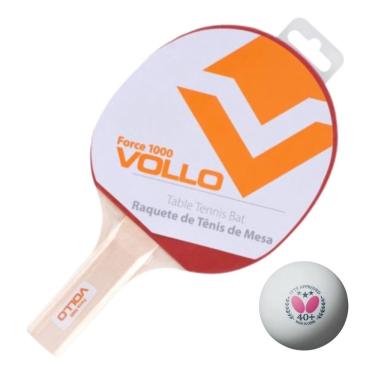 Imagem de Raquete Ping Pong Tenis De Mesa Force 1000 + Bola Butterfly 3 Estrelas