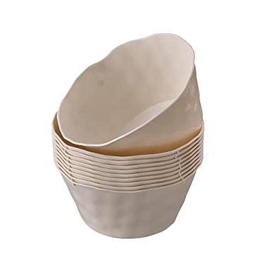 Imagem de Silver Spoons Tigelas de sopa de plástico com design martelado para festas, conjunto de jantar descartável resistente, 473 ml, pratos finos de aparência chinesa, perfeitos para Ação de Graças, Natal e